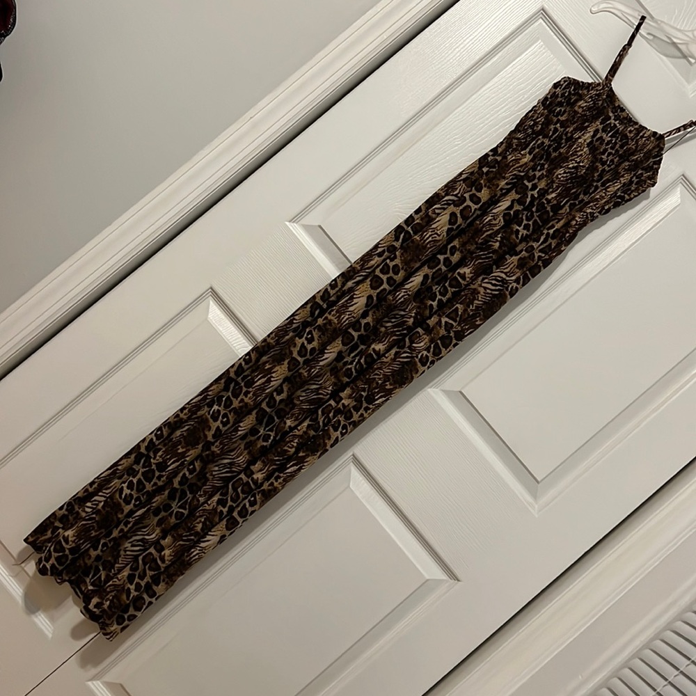 Leopard maxi dress one size super stretchy new with tags